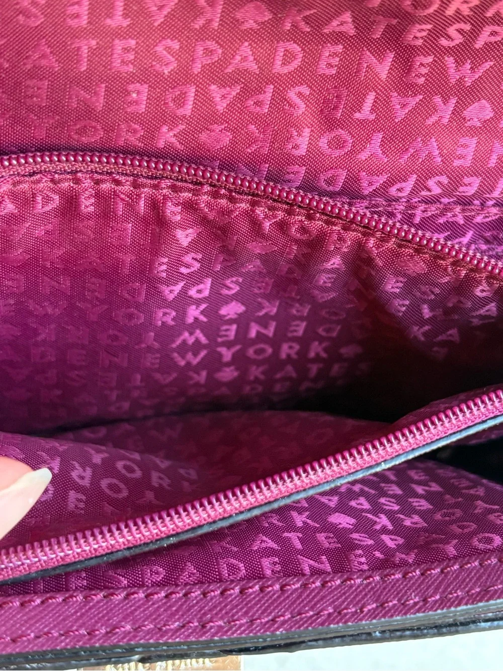 Kate Spade | Magenta/ Burgundy Saffiano Leather Clutch | Crossbody